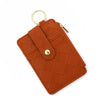 Plaid Hanging Vertical Bag Zipper Card Bag Coin Purse Women's Wallet Pu Leather Solid Color Urban Simplicity Woven Pattern