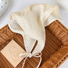 Plaid Silk Turban Scarf For Women Spring And Summer Hair Accessory In French Pastoral Style
