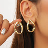 Plain Ring Earrings Zinc Alloy Geometric Irregular Vintage Electroplated Women's