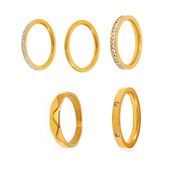 Plain 316L Stainless Steel Geometric Electroplated Women's Ring Jewelry Accessories