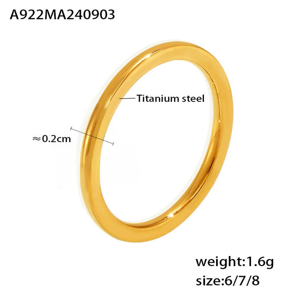 Plain 316L Stainless Steel Geometric Electroplated Women's Ring Jewelry Accessories