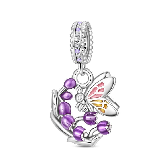 Plant Series Daisy Orchid Hanging Beads Diy Accessories Bracelet Silver Plated Dripping Oil