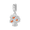 Plant Series Daisy Orchid Hanging Beads Diy Accessories Bracelet Silver Plated Dripping Oil