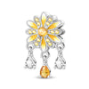 Plant Series Daisy Orchid Hanging Beads Diy Accessories Bracelet Silver Plated Dripping Oil