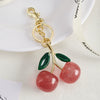 Plastic And Resin Cherry Fruit Bag Pendant And Keychain For Ladies
