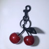 Plastic And Resin Cherry Fruit Bag Pendant And Keychain For Ladies