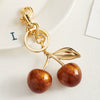 Plastic And Resin Cherry Fruit Bag Pendant And Keychain For Ladies