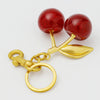 Plastic And Resin Cherry Fruit Bag Pendant And Keychain For Ladies