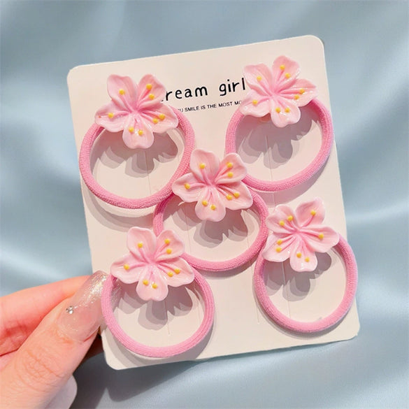 Plastic And Resin Handmade Cherry Blossom Style Women's Hair Accessories Hairpins And Hair Rings