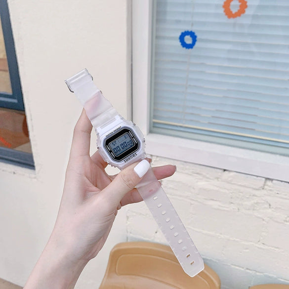 Plastic And Silicone Unicorn Square Electronic Watch For General Gender Leisure Style