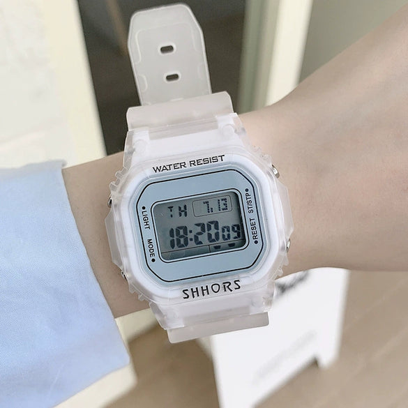 Plastic And Silicone Unicorn Square Electronic Watch For General Gender Leisure Style