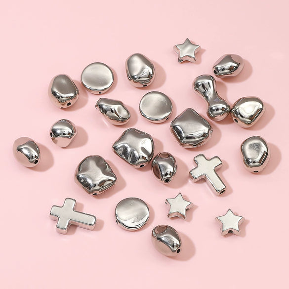 Plastic Ccb Beads Diy Handmade Jewelry Accessories With Diamond Disc Rectangular Pattern
