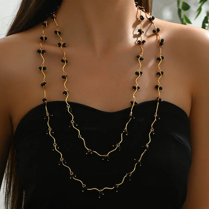 Plastic Copper 18K Gold Plated Layered Geometric Layered Necklaces