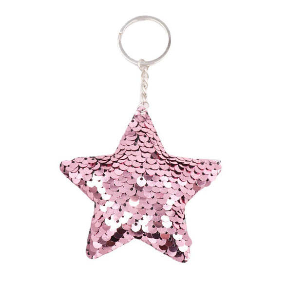 Plastic Doublesided Reflective Sequins Christmas Tree Keychain Pendant