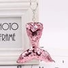 Plastic Doublesided Sequin Fish Tail Mermaid Keychain