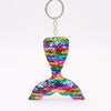 Plastic Doublesided Sequin Fish Tail Mermaid Keychain