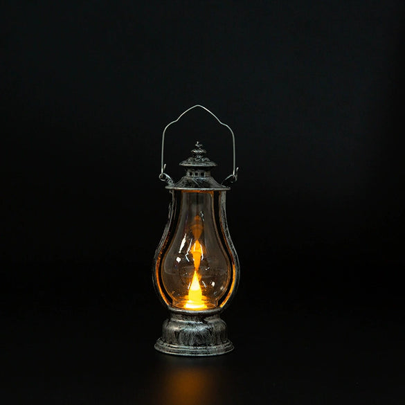 Plastic Electronic Candle Pony Lantern Satchel Lamp Retro Kerosene Lamp With Injection Molding Blow Molding Handmade Craft