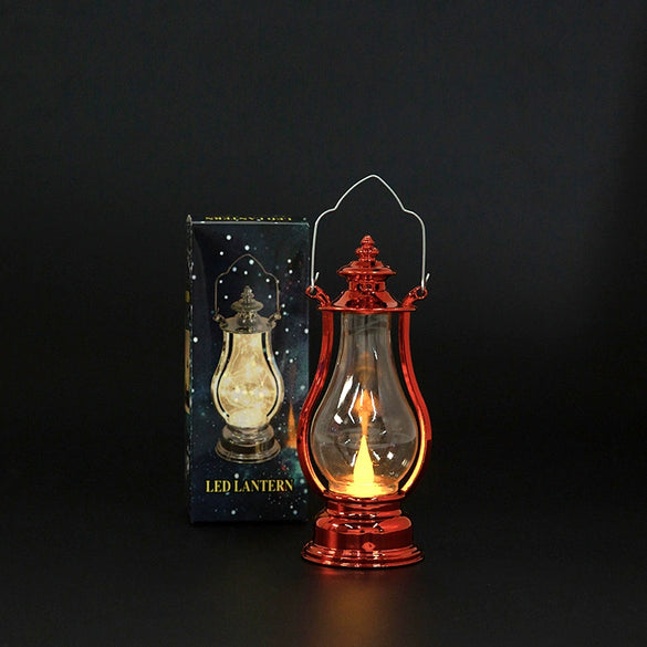 Plastic Electronic Candle Pony Lantern Satchel Lamp Retro Kerosene Lamp With Injection Molding Blow Molding Handmade Craft
