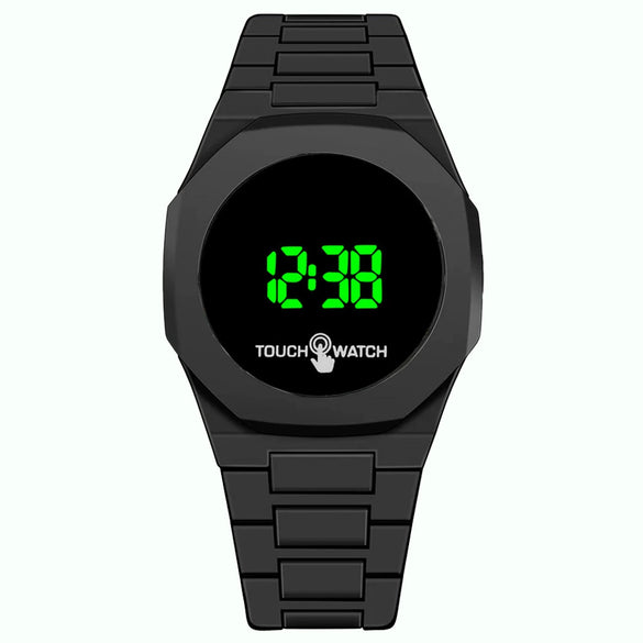 Plastic Electronic Watch Round Dial Simple Style For Men