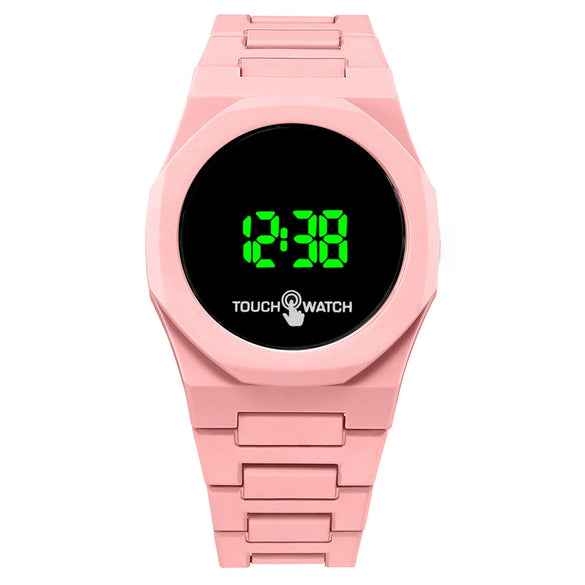 Plastic Electronic Watch Round Dial Simple Style For Men