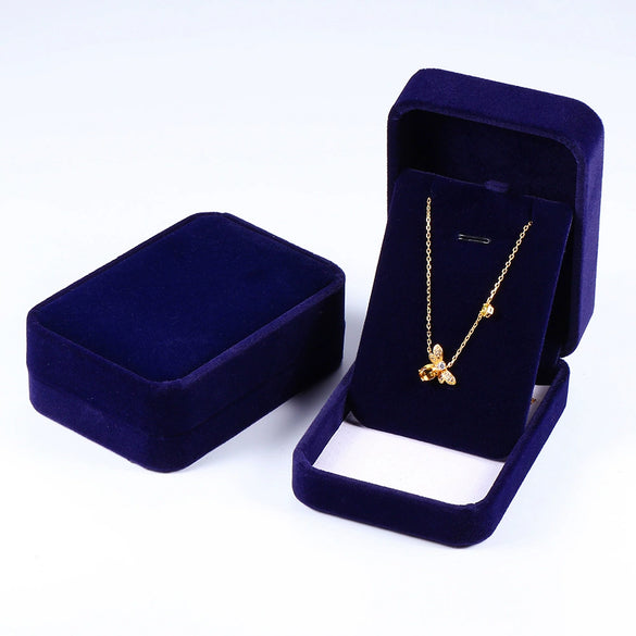 Plastic Fabric Solid Color Jewelry Box And Flannel Bag