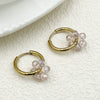 Plastic Geometric Flower Hoop Earrings Electroplated
