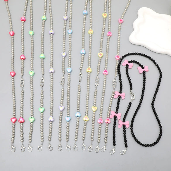 Plastic Girls' Crossbody Bag With Love Heart Water Drop Bell Pattern And Electroplated Chain Pendant Mobile Phone Chain