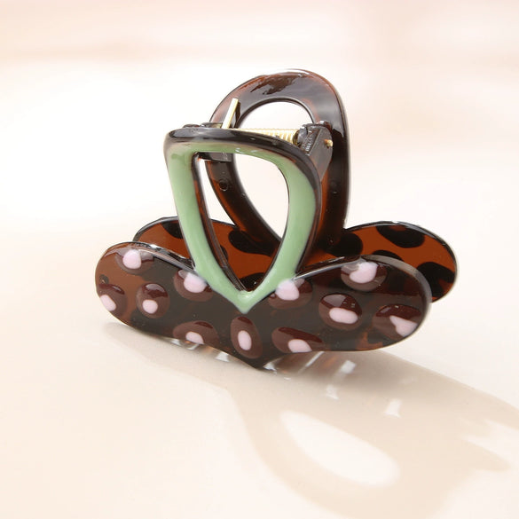 Plastic Hair Grab Clip With Dripping Oil Design Fashion Style For Women