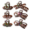 Plastic Hair Grab Clip With Dripping Oil Design Fashion Style For Women
