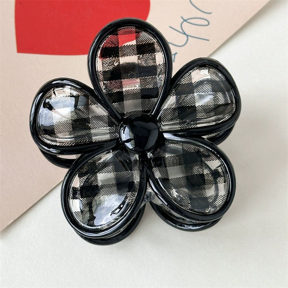 Plastic Handmade Flower Shark Hair Clip For Women Fashion Ol Style Head Accessories