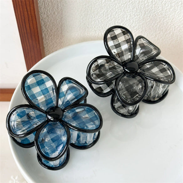 Plastic Handmade Flower Shark Hair Clip For Women Fashion Ol Style Head Accessories
