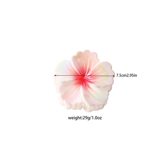 Plastic Heart Flower Hair Grab Clip Electroplated Minimalist Style Women's Headwear