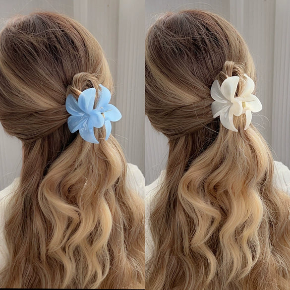 Plastic Heart Hairpin Handmade Cute Flower Candycolored Frangipani Stylish Girl's Hair Accessories