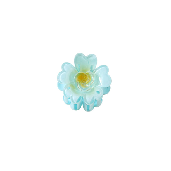 Plastic Heartshaped Petal Small Flower Hair Clips For Girls Painted Design