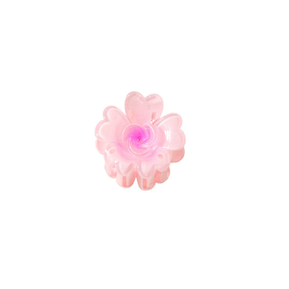 Plastic Heartshaped Petal Small Flower Hair Clips For Girls Painted Design