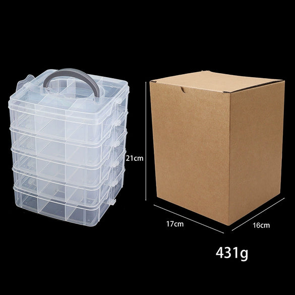 Plastic Jewelry Storage Box Multilayer Removable For Earrings Rings Lego Toys