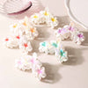 Plastic Petal Plumeria Hair Clip Vintage Floral Claw Clip For Women With Paint Design