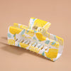 Plastic Rectangle Women's Grab Clip With Water Transfer Flower Printing