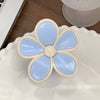 Plastic Resin Baking Paint Flower Stitching Women's Hair Grab Clip Hair Accessories