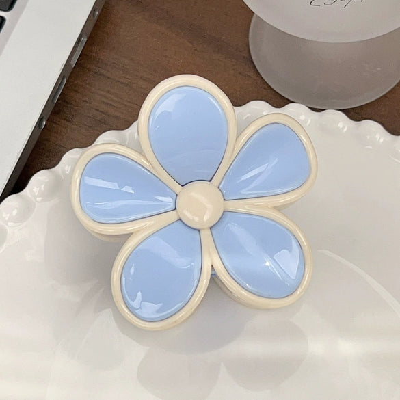Plastic Resin Baking Paint Flower Stitching Women's Hair Grab Clip Hair Accessories