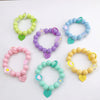 Plastic Resin Candycolored Bracelet Pendant Phone Lanyard With Plant Flowers Pattern And Baking Varnish Treatment