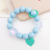 Plastic Resin Candycolored Bracelet Pendant Phone Lanyard With Plant Flowers Pattern And Baking Varnish Treatment