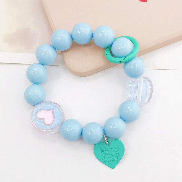 Plastic Resin Candycolored Bracelet Pendant Phone Lanyard With Plant Flowers Pattern And Baking Varnish Treatment
