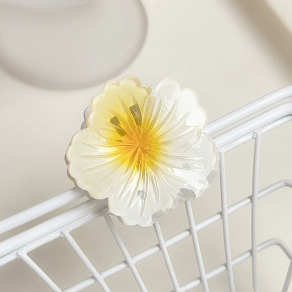 Plastic Resin Egg Flower Baking Paint Fresh Style Women's Hair Clip
