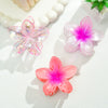 Plastic Resin Egg Flower Hair Clip Three Piece Set With Baking Paint For Women
