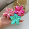Plastic Resin Egg Flower Hair Clip Three Piece Set With Baking Paint For Women