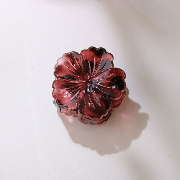 Plastic Resin Flower Hair Grab Clip Fashion Baking Paint Headwear For Women