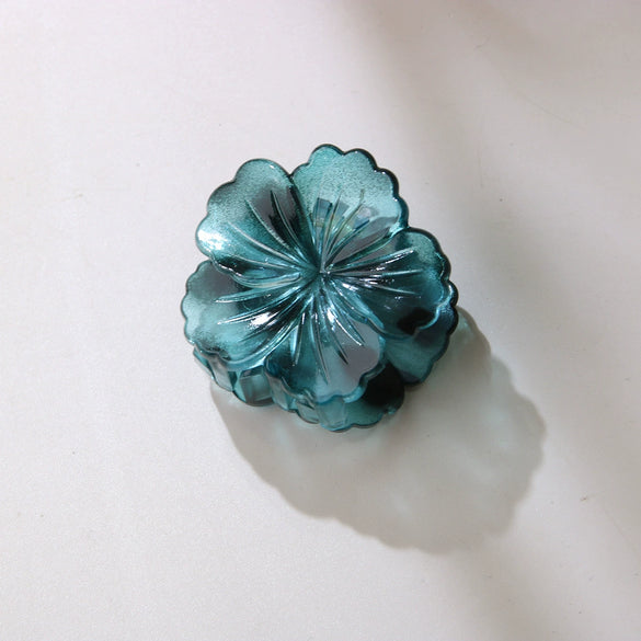 Plastic Resin Flower Hair Grab Clip Fashion Baking Paint Headwear For Women