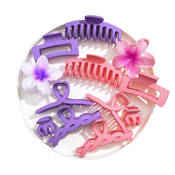 Plastic Resin Flower Hairpin Set With Baking Paint Women's Hair Accessories