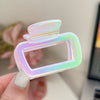 Plastic Resin Gradient Square Hollow Cloud Half Hair Clip For Women Uv Plated Simple Geometric Style
